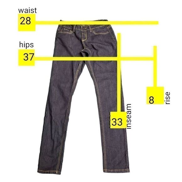 Rocawear Colorful Embroider Pocket Low Rise Straight Dark Blue Jeans - Picture 3 of 10